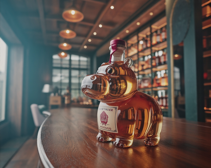 Veda Bremen Nilpferd Edition whisky bottle with elegant design, showcasing a luxurious and refined appearance.