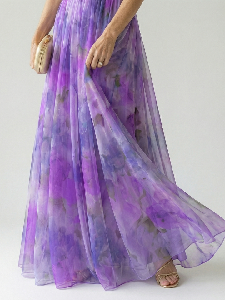 Veda Bremen Isel soft wrap maxi dress in lightweight fabric, featuring a relaxed fit and elegant design for casual or formal wear.