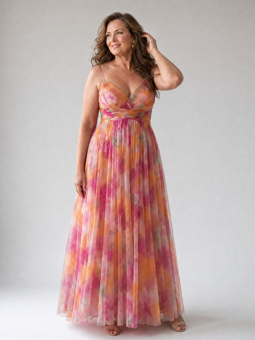 Veda Bremen Isel soft wrap maxi dress in flowing fabric, featuring a relaxed fit and elegant design perfect for casual or formal wear.