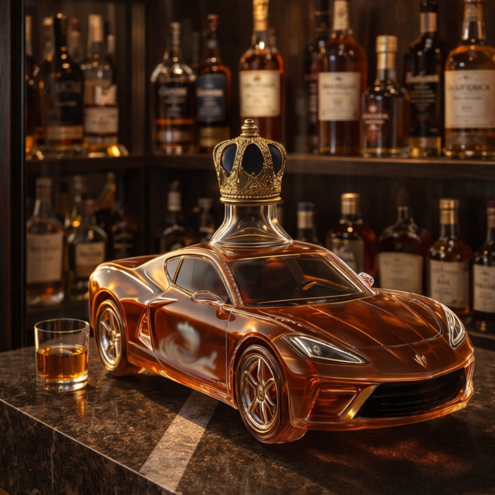 Veda Bremen Corvette Edition whisky bottle with distinctive label and sleek design, featuring a classic Corvette car motif.