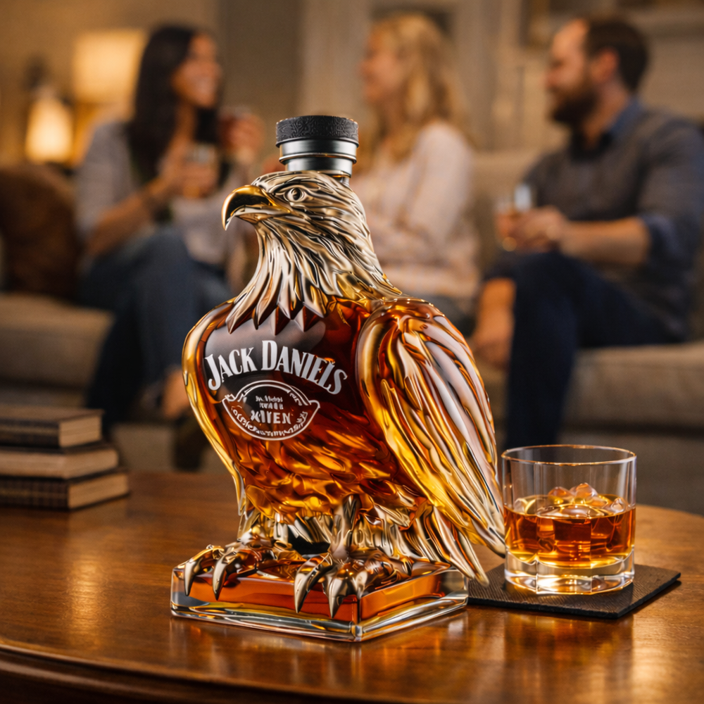 Veda Bremen Jack Daniel's Whisky Aquila Edition bottle featuring a distinctive label and design on a white background.