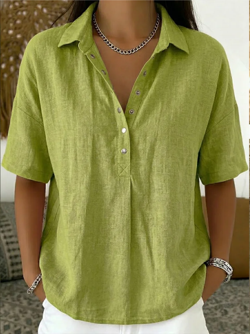 Veda Bremen Sommerfeld blouse with collar and button placket in 5XL, featuring lightweight fabric and classic design.