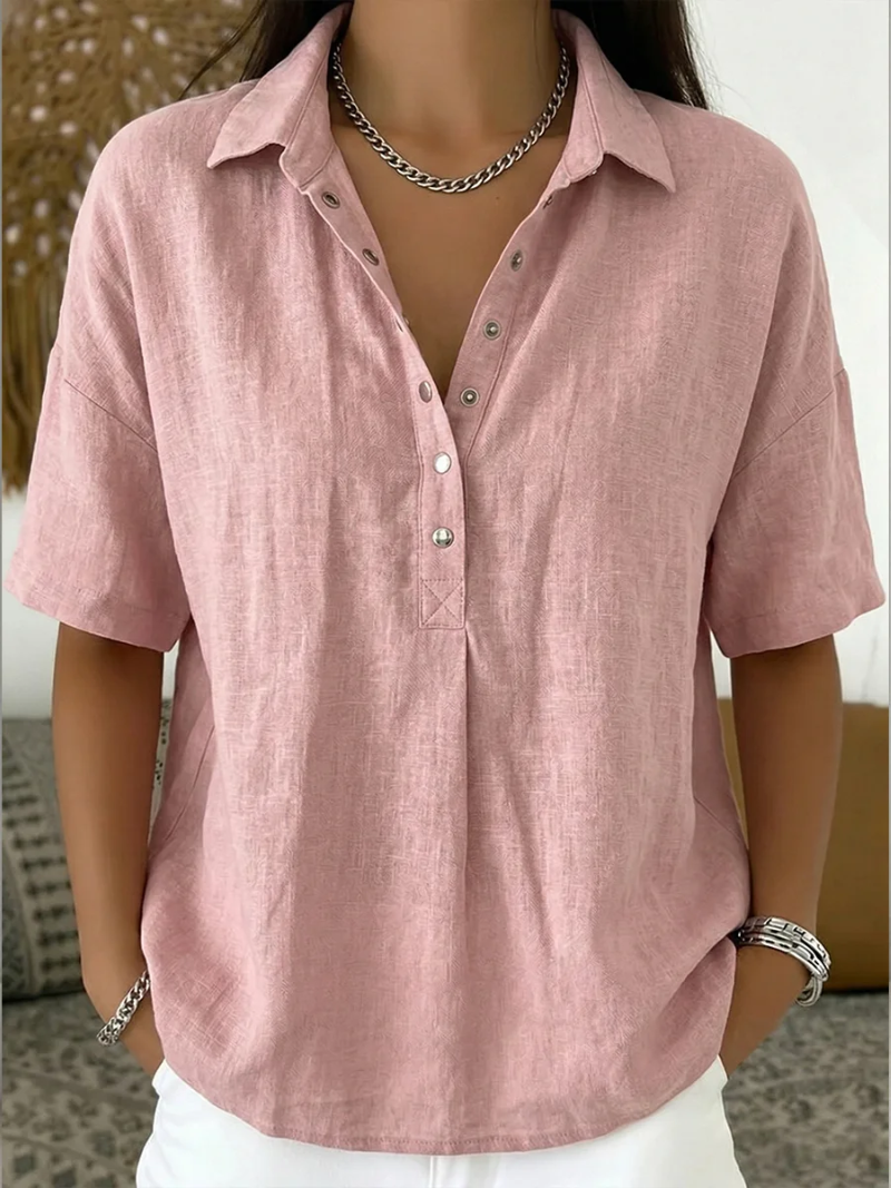 Veda Bremen Sommerfeld blouse with collar and button placket in 5XL size, featuring a lightweight fabric and classic design.