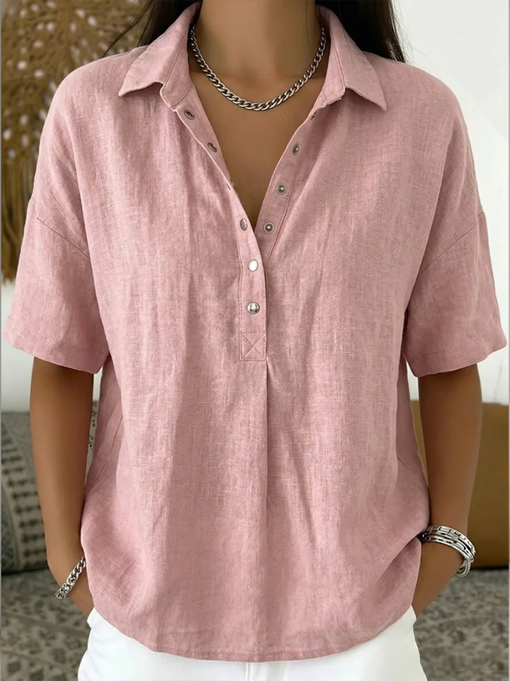 Veda Bremen Sommerfeld blouse with collar and button placket in 5XL size, featuring a lightweight fabric and classic design.