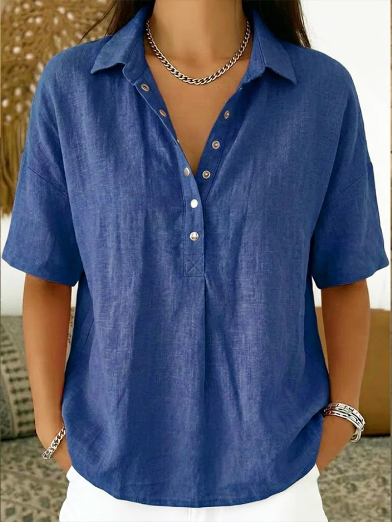 Veda Bremen Sommerfeld blouse with collar and button placket in size 5XL, featuring a stylish and comfortable design.