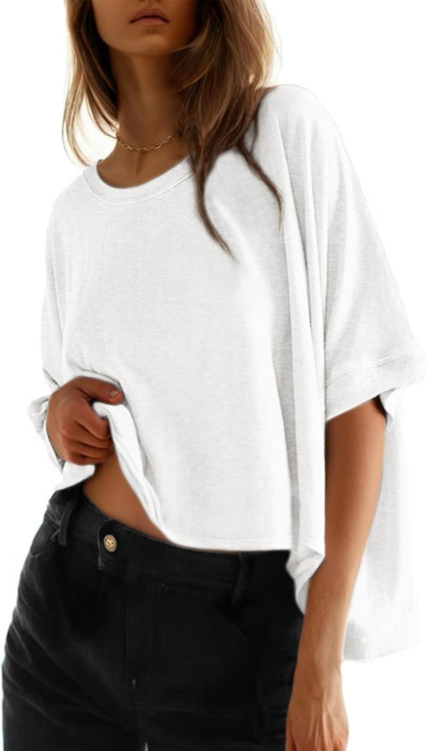 Veda Bremen ELLA Das Shirt das einfach sitzt, soft fabric, relaxed fit, in a neutral color, displayed on a hanger.