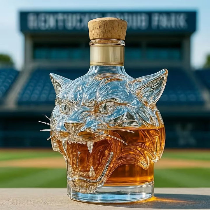 Veda Bremen Tiger Edition whisky bottle with a distinctive tiger-themed label and dark amber liquid inside.