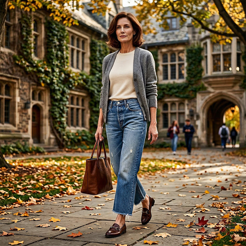 Veda Bremen Zelda premium stretch jeans, short style, in dark denim, showing the fitted waistband and slim leg fit.