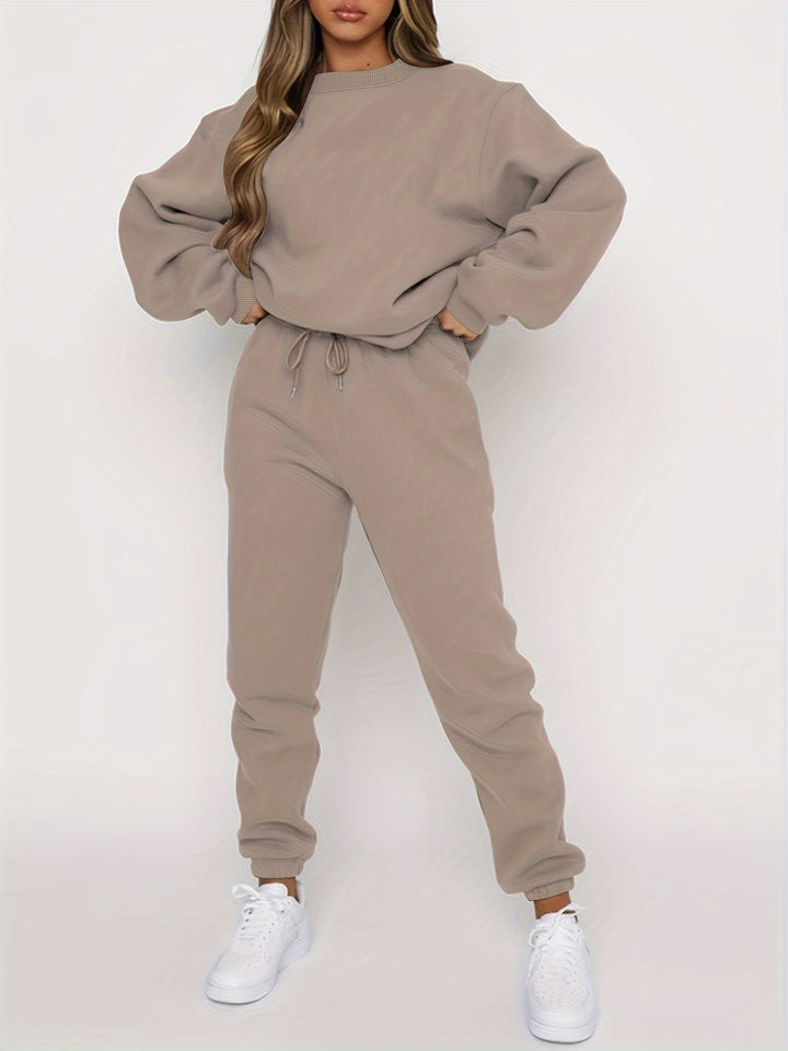LuroLondon The Simple Two-Piece set featuring a stylish, minimalist design with a matching top and bottom in neutral fabric.