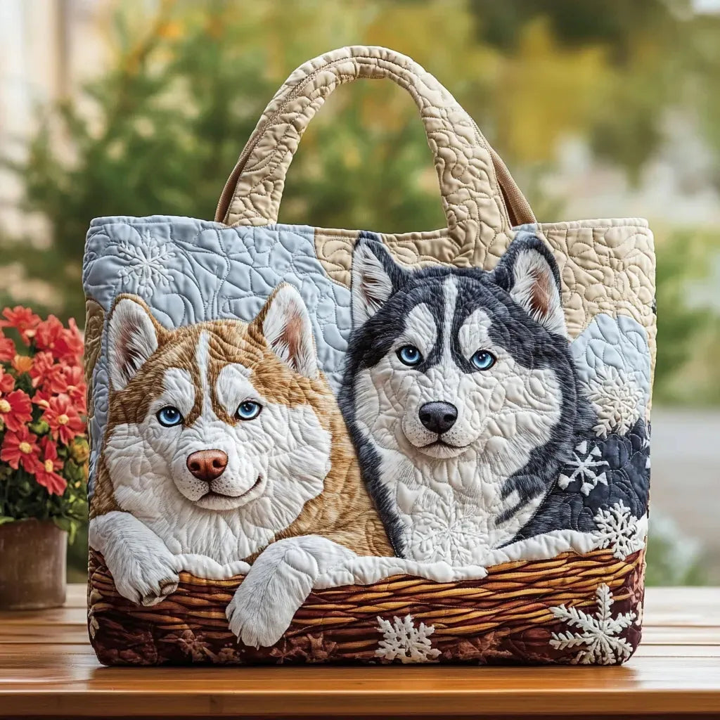 Winter Companions | Handgefertigte gesteppte Tote Bag - LuroLondon