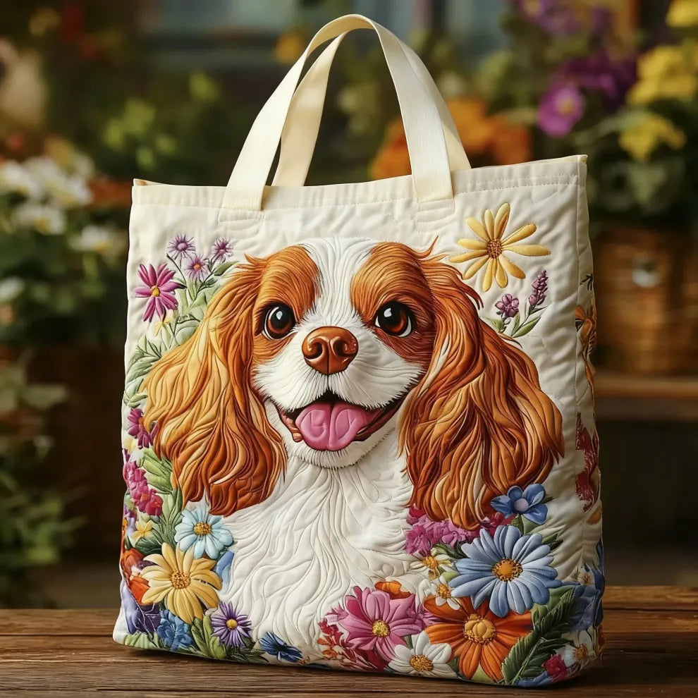 Blossom Pup | Handmade Quilted Tote - LuroLondon
