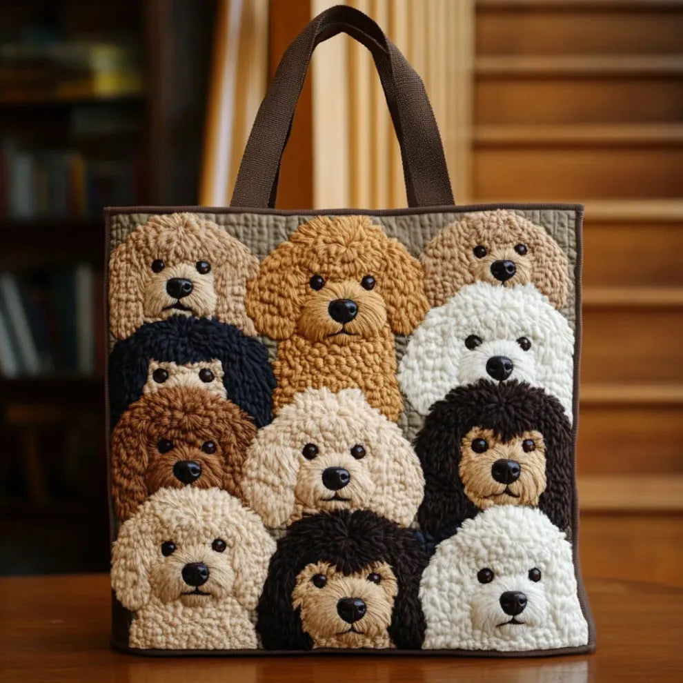 Puppy Love | Handgefertigte gesteppte Tote Bag - LuroLondon