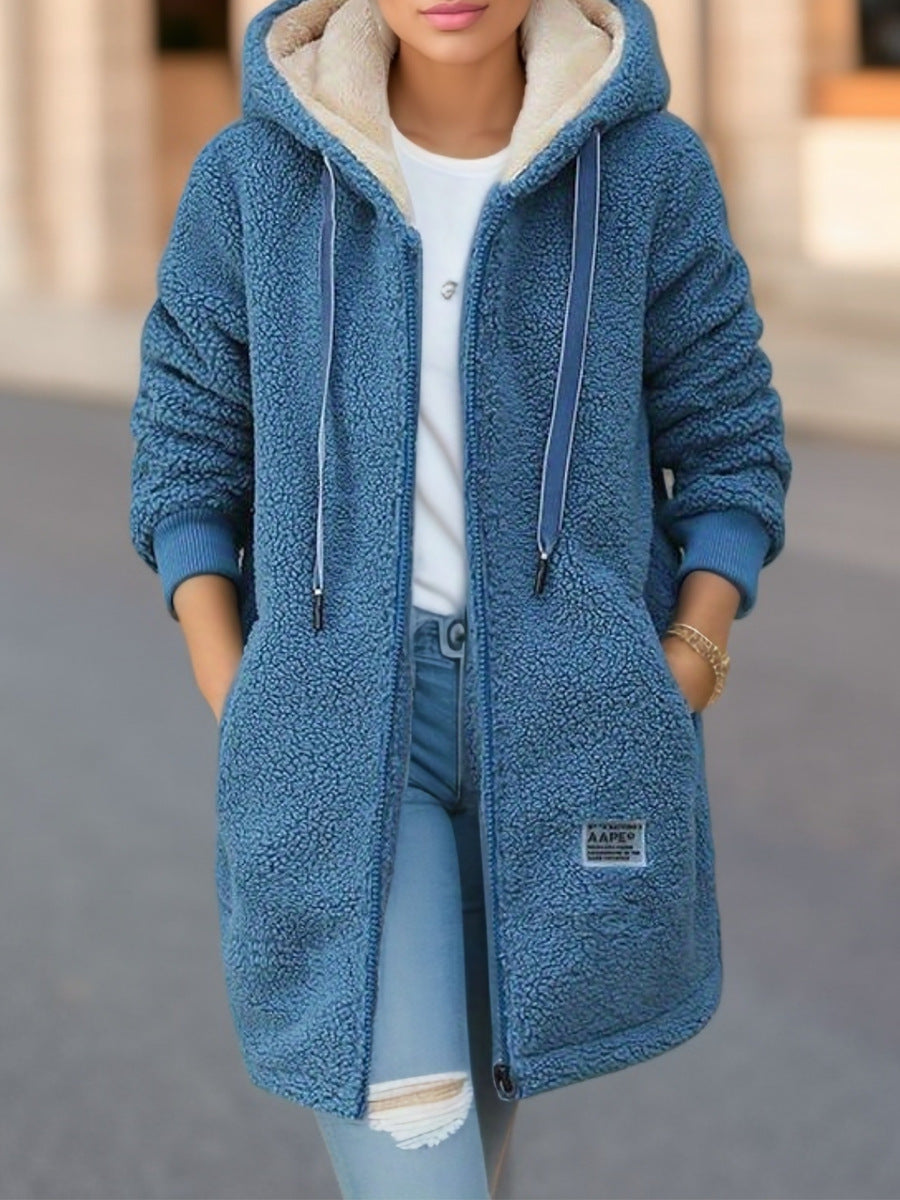 Blue Teddy Fleece Jacket from Lurolondon.co.uk, soft, cozy outerwear with a plush fleece texture and relaxed fit.