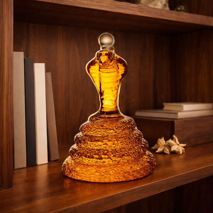 Veda Bremen Cobra Edition whisky bottle with distinct label design and sleek glass container, close-up view.