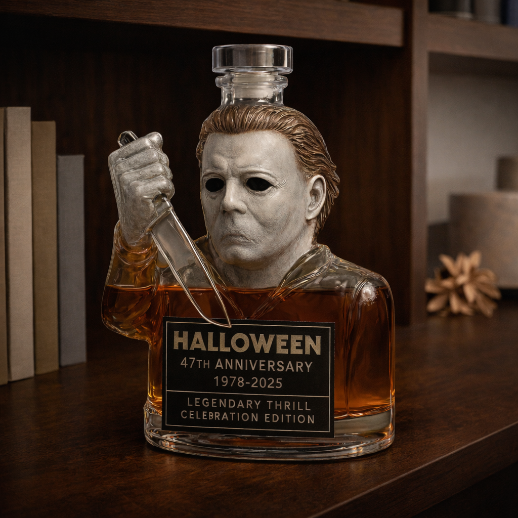 Veda Bremen Murder Edition whisky bottle with dark label and distinctive design on a white background