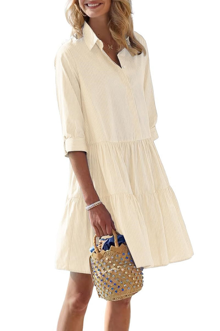 Light khaki Veda Bremen Sofia dress, a comfortable and stylish women&