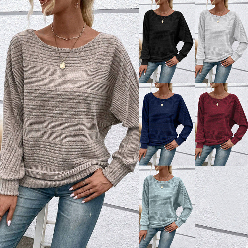 Veda Bremen Rippstrick-Loser crewneck sweater in soft knit fabric, featuring a relaxed fit and ribbed detailing.