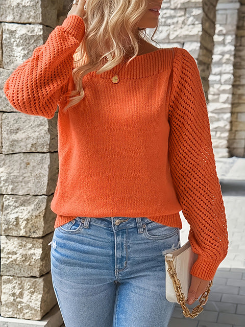 LuroLondon Hayley Hollow Sleeve Pullover in soft knit, featuring hollow sleeve design and relaxed fit, shown on a mannequin.