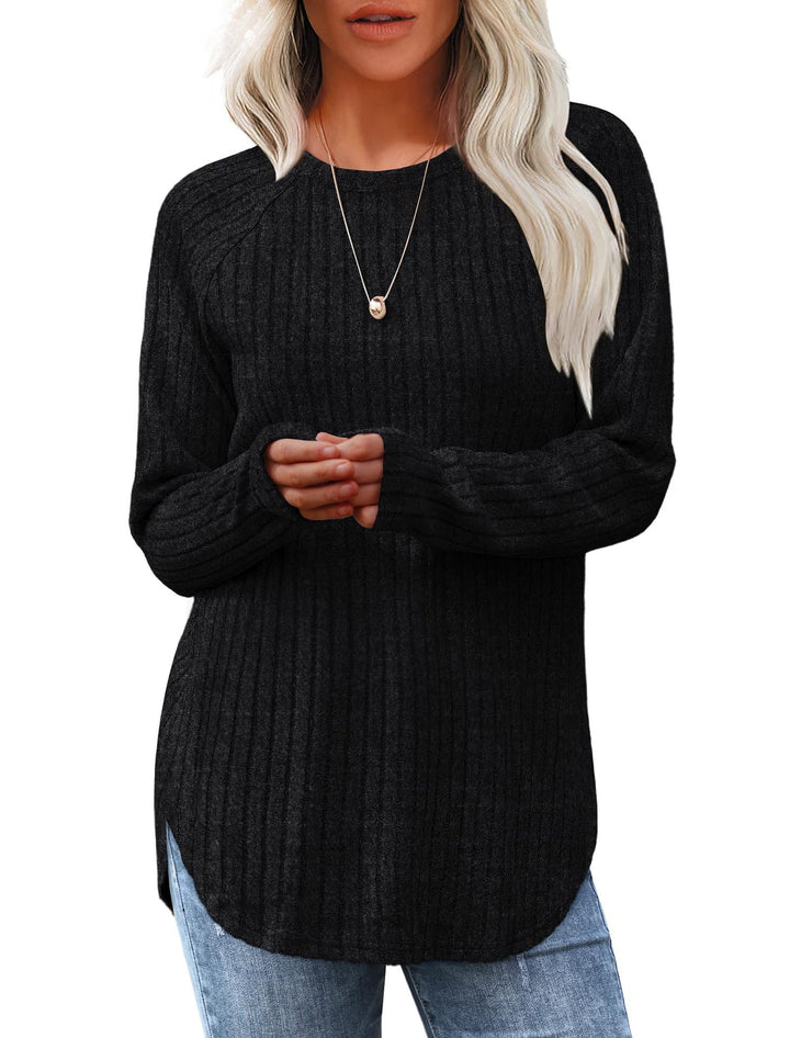 LuroLondon Classic Curve Pullover in cozy knit fabric, shown in a neutral color, featuring a relaxed fit and round neckline.