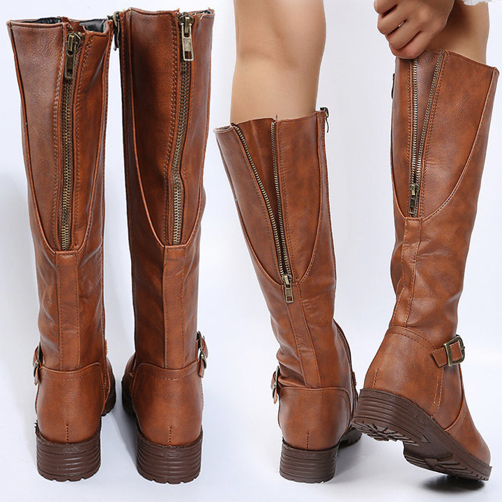 Evette – Stiefel mit flachem Absatz - LuroLondon