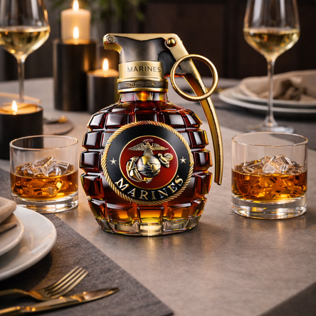 Veda Bremen Pomegranate Edition whisky bottle with elegant label design and clear glass showcasing amber liquid.
