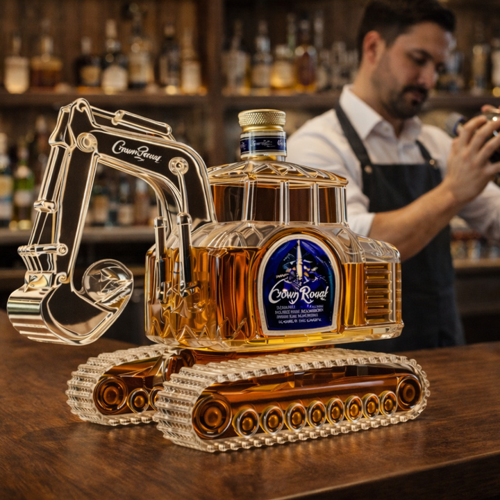 Veda Bremen Digger Edition whisky bottle with detailed label and amber-colored liquid inside, on a plain background.