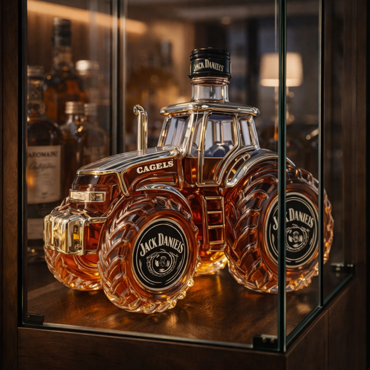 Veda Bremen Whisky Flasche Traktor Sonderedition with detailed tractor illustration on the label
