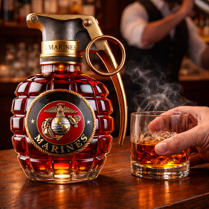 Veda Bremen Pomegranate Edition whisky bottle with a sleek label, showcasing the distinctive design and rich color.