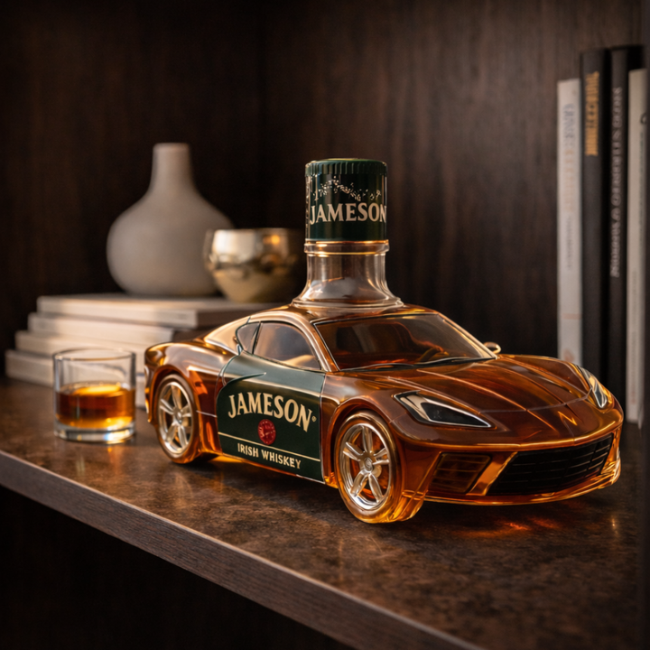 Veda Bremen Corvette Edition whisky bottle with sleek label design, displayed upright on a neutral background.