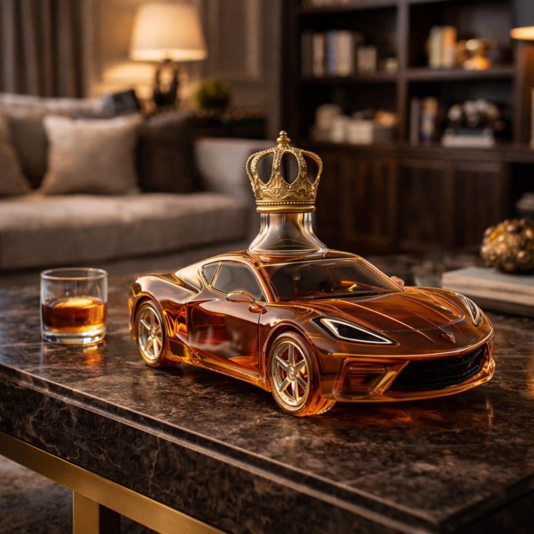 Veda Bremen Corvette Edition whisky bottle with sleek design and detailed label, showcasing premium whiskey packaging.