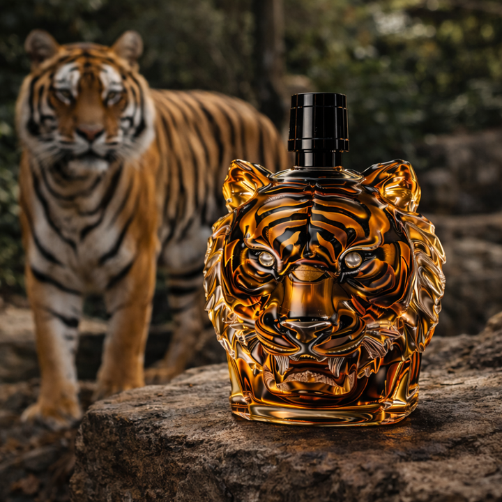 Veda Bremen Tiger Edition whisky bottle featuring a distinctive tiger-themed label and sleek glass design.