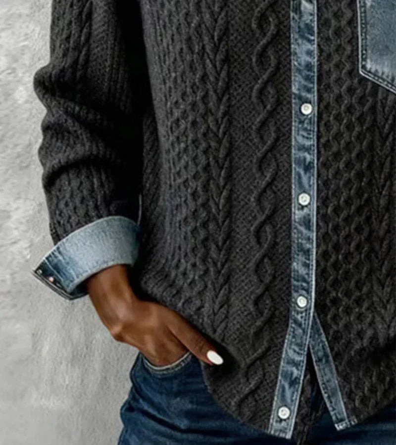 LuroLondon Tiffany knit top in soft fabric, featuring a stylish design with a fitted silhouette and ribbed texture.