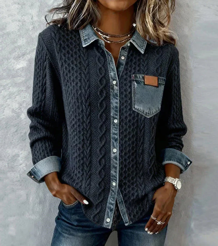 LuroLondon Tiffany knit top in soft fabric, featuring a stylish design with long sleeves and a fitted silhouette.