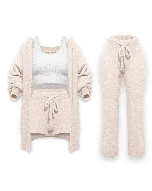 Apricot Cozy Bear loungewear set by Lurolondon, featuring soft fabric and relaxed fit for comfortable casual wear.