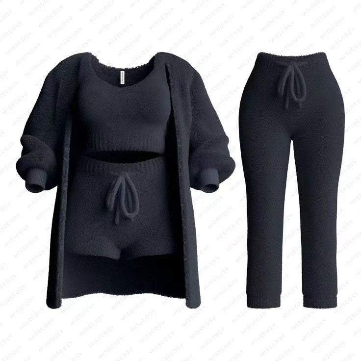 Black Cozy Bear Loungewear set by Lurolondon featuring soft fabric and cozy fit for relaxed comfort at home.