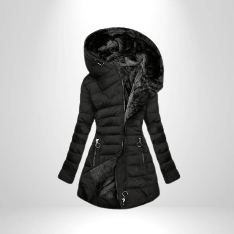 Black Olivia Slim Waist Coat by Lurolondon.co.uk, tailored fit with sleek design, displayed on a mannequin.