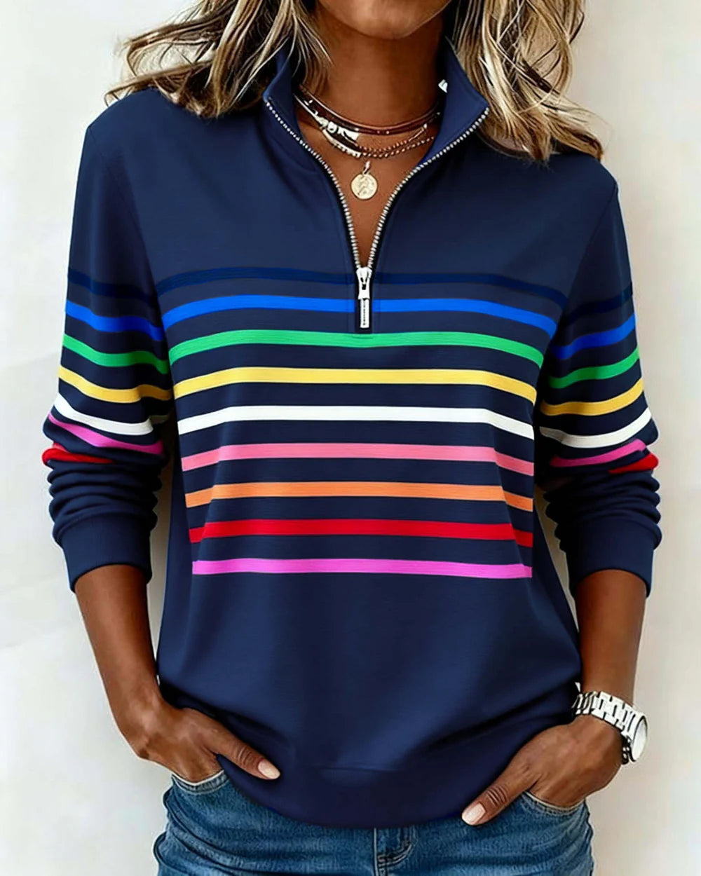 Blue Sandra casual sweater from Lurolondon.co.uk, featuring a cozy knit design and relaxed fit.