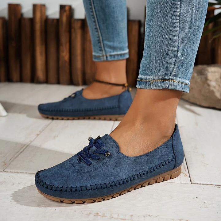 Blue Valerie Veda Bremen slipper designed for sensitive feet with full arch support and cushioned comfort.