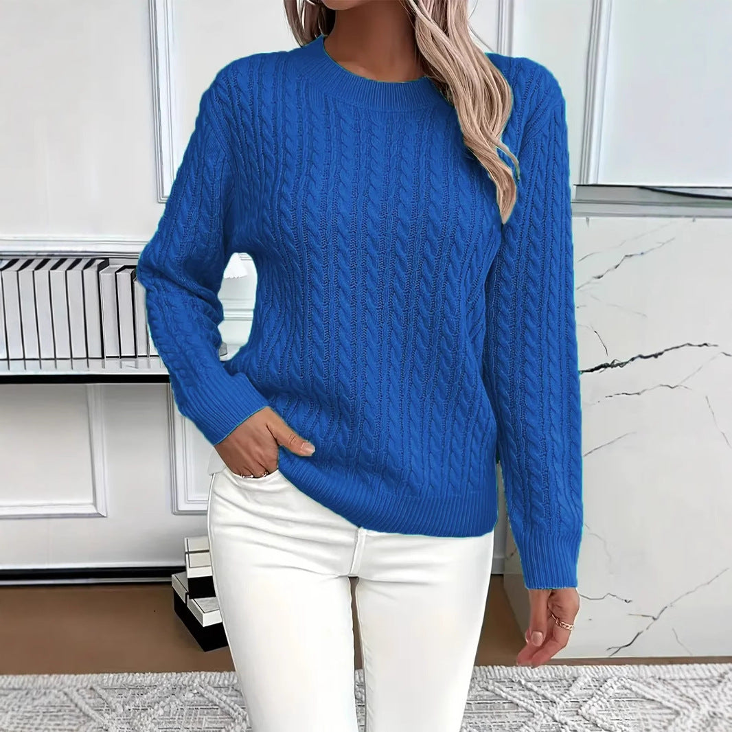 Blue Rosa knitted sweater by Lurolondon.co.uk, featuring a cozy, textured knit pattern perfect for casual wear.