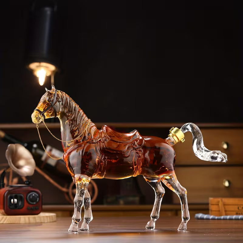 Veda Bremen Whisky Flasche Pferde Edition with horse-themed label and elegant packaging, showcasing a collectible liquor bottle.