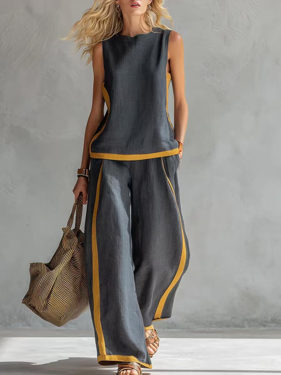 Dark grey Cassie linen set by Veda Bremen, featuring stylish, soft fabric and modern design for a cozy bedroom upgrade.