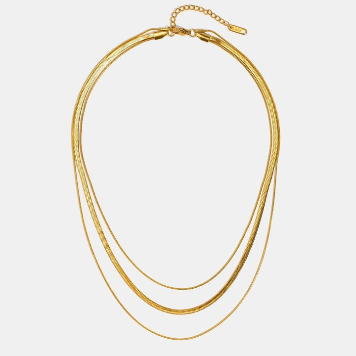 Veda Bremen gold multi-layered chain necklace featuring multiple delicate gold chains for stylish layered look