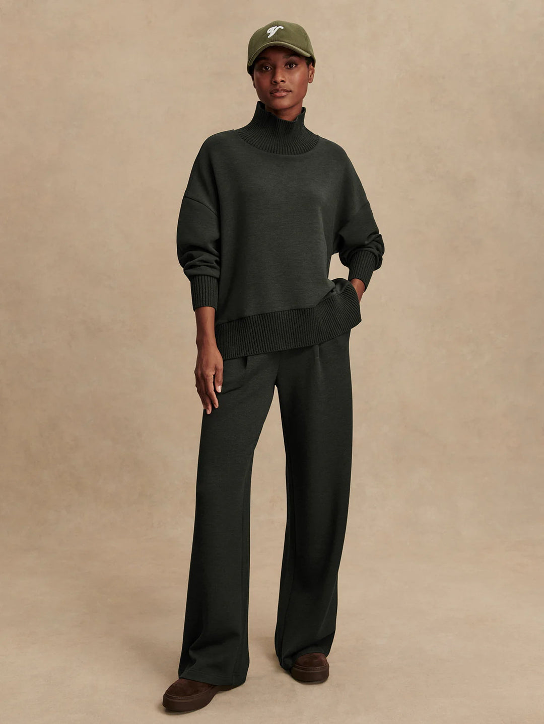 Green Selena matching loose fit set by Lurolondon.co.uk featuring comfortable, stylish loungewear for casual wear.