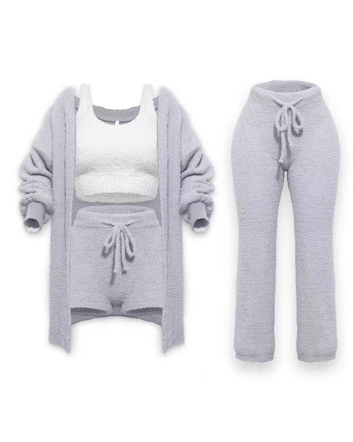 Gray Cozy Bear loungewear set from Lurolondon featuring soft fabric and comfortable fit, ideal for relaxing at home.