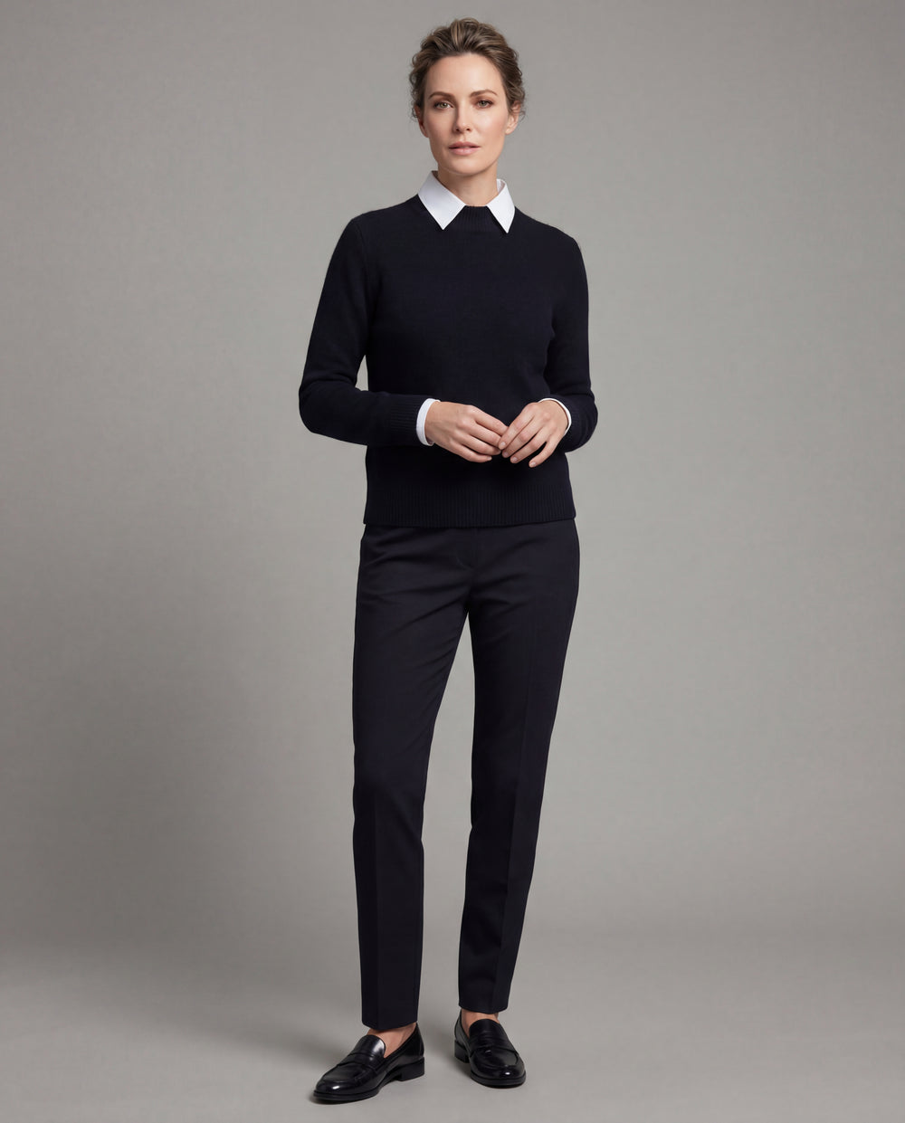 Elegant Lindemann Mode Elaine cashmere sweater in a soft, neutral color, showcasing a cozy, luxurious knit design.