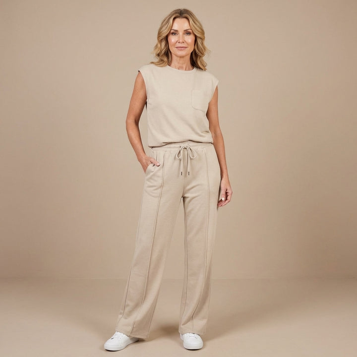 Veda Bremen Kayla casual lounge co-ord set with matching top and pants in soft, comfortable fabric.