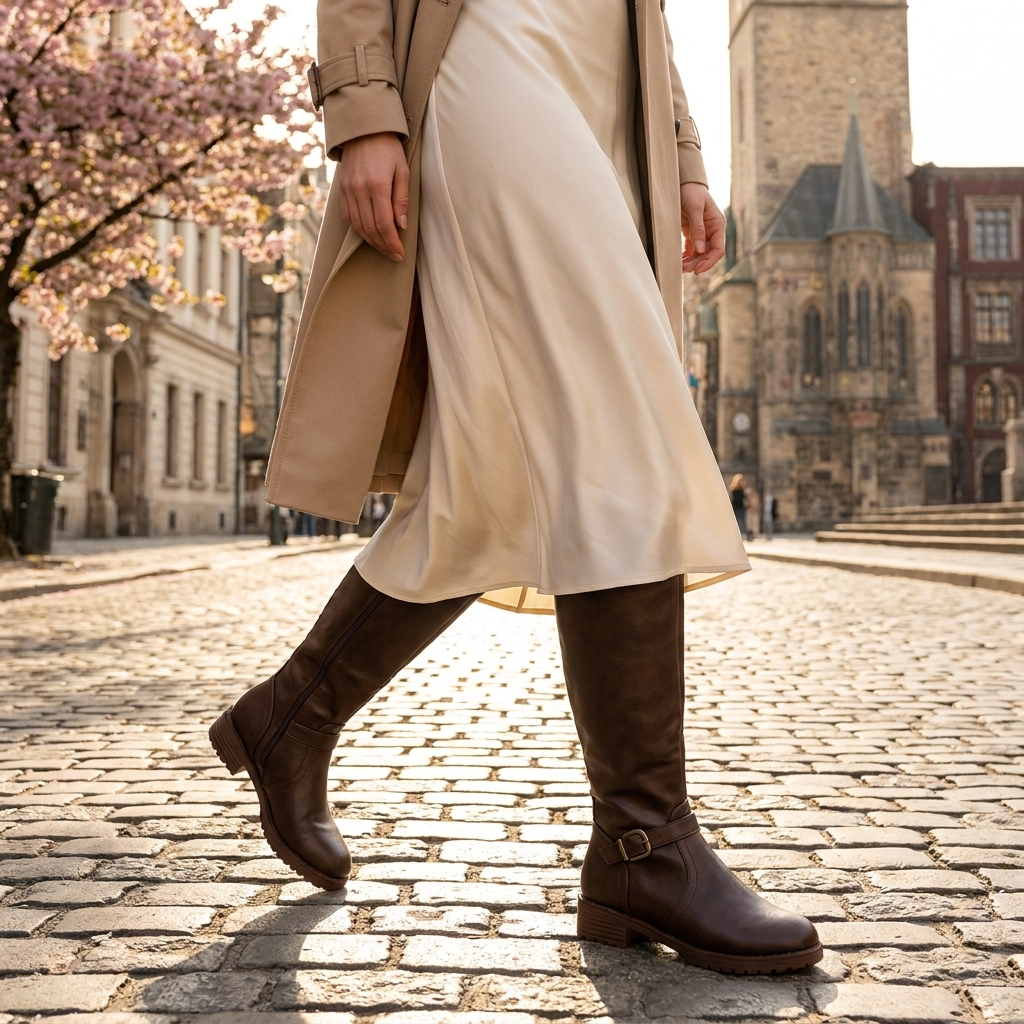 Evette – Stiefel mit flachem Absatz - LuroLondon