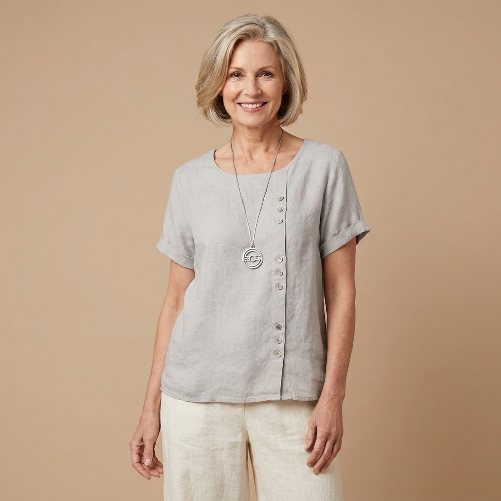 Veda Bremen Miranda summer T-shirt in light fabric with short sleeves, casual fit, and subtle design details.