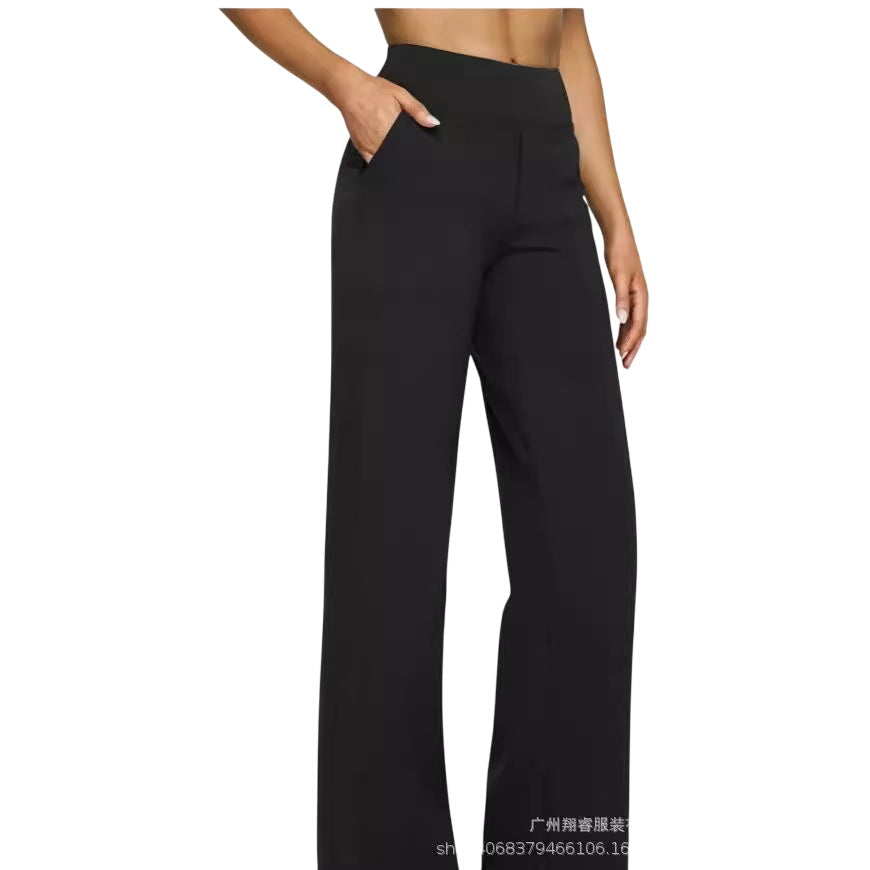 Veda Bremen Kara stretch-hose in black, close-up of smooth fabric and elastic waistband, casual and comfortable women’s tights