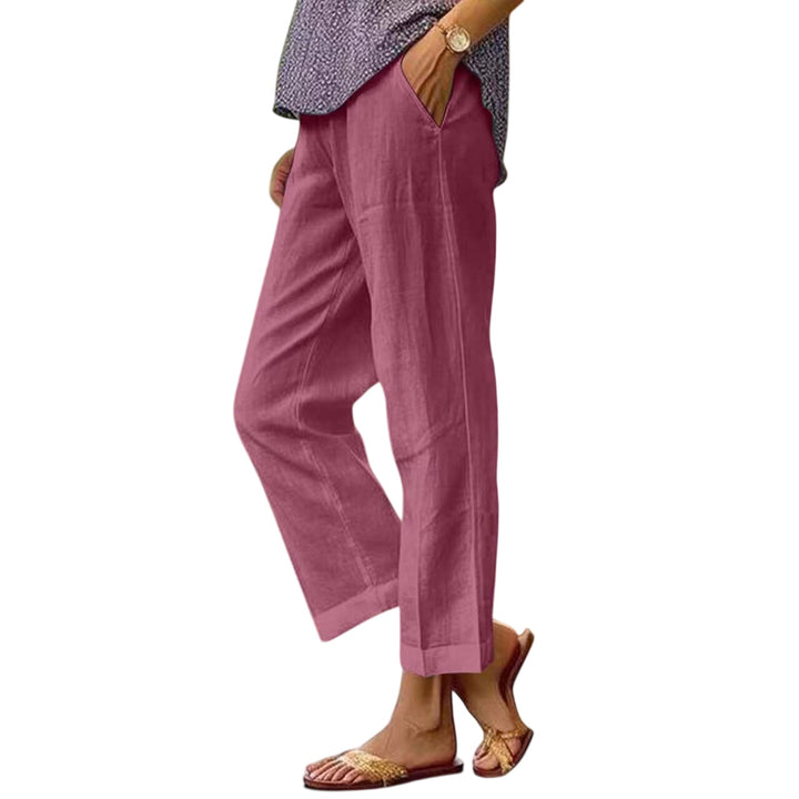 LuroLondon Lisa lightweight purple trousers with relaxed fit, featuring soft fabric and stylish design.